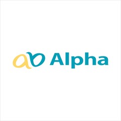 Alpha or Letter Simple Logo Design Vector
