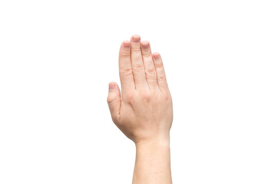 male hand with short nails