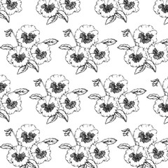 floral black white background pattern