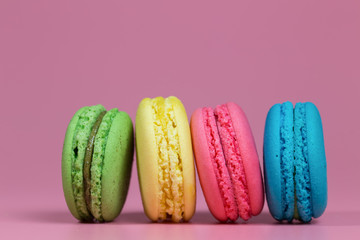 Sweet and colourful french macaroons or macaron,Dessert.