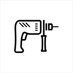 Drill Machine Icon, Machine Tool Icon