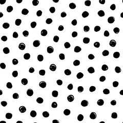 Crédence de cuisine en verre imprimé Cercles Modèle vectoriel à petits points. Motif de points noirs dessinés à la main. Motif de points sans soudure.