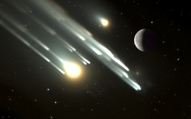 Meteore oder Satellitenfragmente brennen in der Erdatmosphäre © Peter Jurik