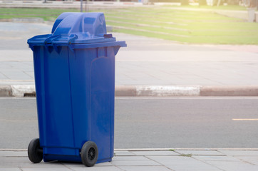 Bin, Recycle plastic blue