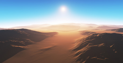Fototapeta na wymiar Desert landscape with sand dunes
