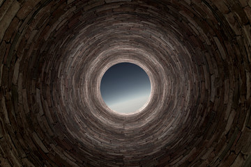 3d rendering of a brick tunnel