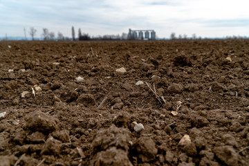 Agricultural soil with a silo