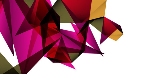 Obraz premium Vintage abstract template with triangle mosaic composition vecton white background. Simple design background. Modern flat design. Beautiful vector pattern.