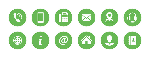 Contact us icons set