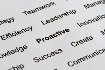 Obraz premium Business Management Buzzwords on Printed Paper
