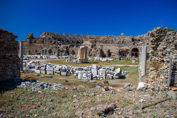Fototapeta na wymiar Side Ancient City Ruins