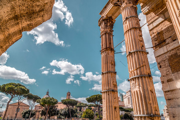 Fototapeta na wymiar Roman Forum, view from Capitolium Hill in Rome