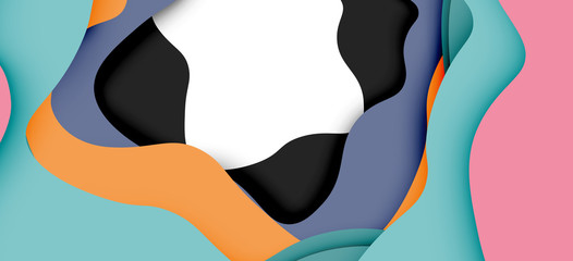 Abstract cut out abstract waves for web design. Color geometric pattern. Vector abstract geometric dynamic pattern frame