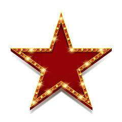 Shiny star frame with lights