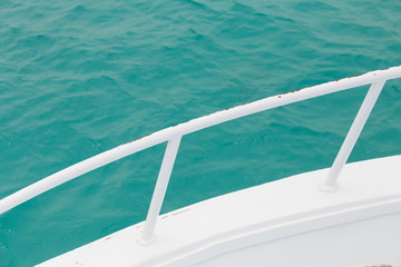 Fototapeta na wymiar Yacht detail. Summer sea boat sailing