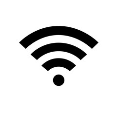 Wi-fi vector flat icon, sign. Free WiFi black color network symbol for public zon or mobile interface