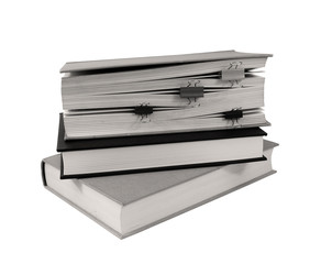 Pile of books in sepia color