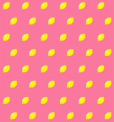 Pink background on lemon cute pattern vector