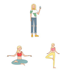 Vector illustration of woman and body logo. Collection of woman and style vector icon for stock.