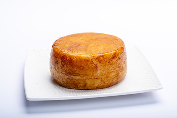 Hard Italian pecorino sheep cheese in one piece