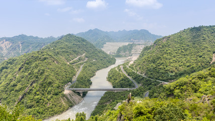 Fototapeta na wymiar Pathankot, Ranjit Sagar Dam, Thein Dam for irrigation