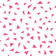 White background seamless pink triangle shape pattern vector