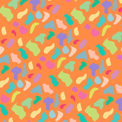 Orange background colorful stone wall pattern vector