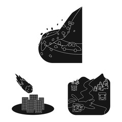 Isolated object of calamity and crash symbol. Collection of calamity and disaster vector icon for stock.