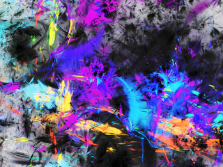 Naklejka na ściany i meble rainbow abstract fractal background 3d rendering illustration