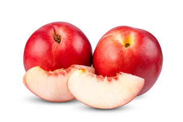Nectarine fruit isolated on white background. full depth of field