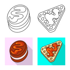 Vector illustration of confectionery and culinary icon. Set of confectionery and product stock vector illustration.