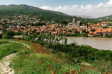 Top view on Mtskheta, Georgia summer © dron285
