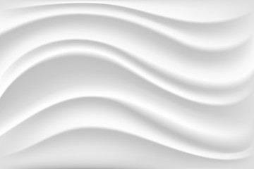 Cream wave texture in white color - obrazy, fototapety, plakaty