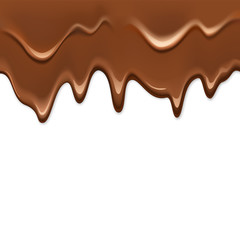 Realistic dark chocolate drips