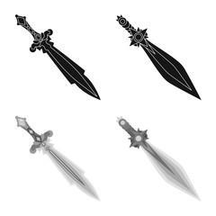 Vector illustration of game and armor icon. Collection of game and blade vector icon for stock.