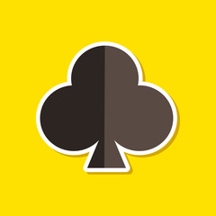 paper sticker on stylish background poker playing card