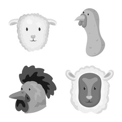 Isolated object of countryside and homestead sign. Set of countryside and breeding vector icon for stock.