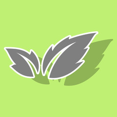 Fresh basil leaves icon. Sticker illustration of basil leaves vector icon logo isolated