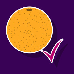 Orange whole . Vector illustration of orange.