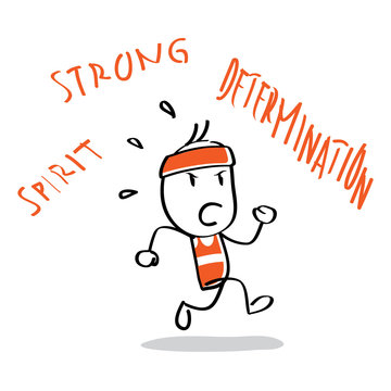 Running Nuthead spirit strong determination hand drawn cartoon