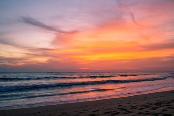 The sea and the light is very beautiful. Sunset Phuket Beach Thailand
