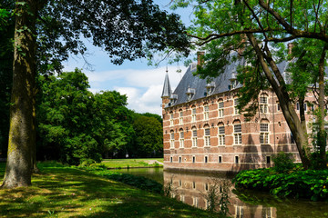 Castle Wijchen and canal. Wijchen, The Netherlands