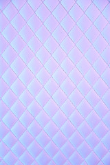 Geometric diamond pattern quilted PU leather in neon light