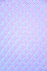 Geometric diamond pattern quilted PU leather in neon light