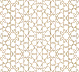 Seamless arabic geometric ornament in brown color.