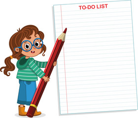 Smart girl’s to do list. Vector illustration.