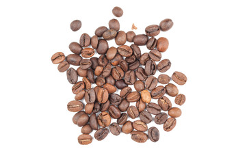 Naklejka premium Coffee beans isolated on white background.Copy space