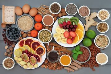 Anxiety and stress relieving health food also with herbs & spice used in herbal medicine that help...