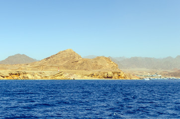 View from the sea at the lighthouse port of Sharm el Sheikh. Egypt.