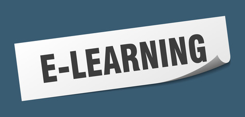 e-learning sticker. e-learning square isolated sign. e-learning